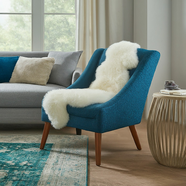 how-to-style-an-accent-chair-with-sheepskin-fur-throw
