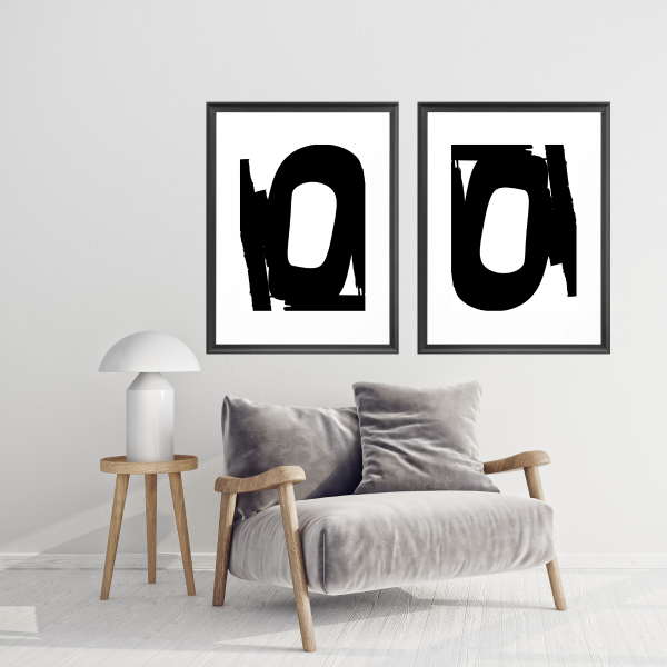 simple modern O shape art print-3