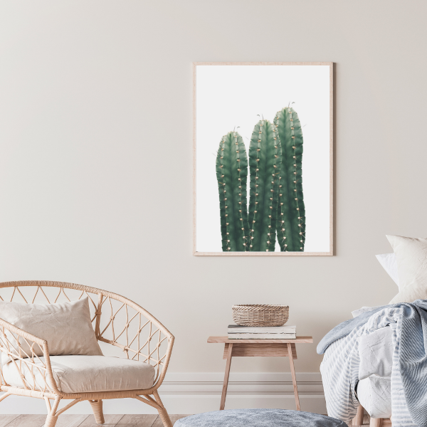 monochrome cactus art print-3