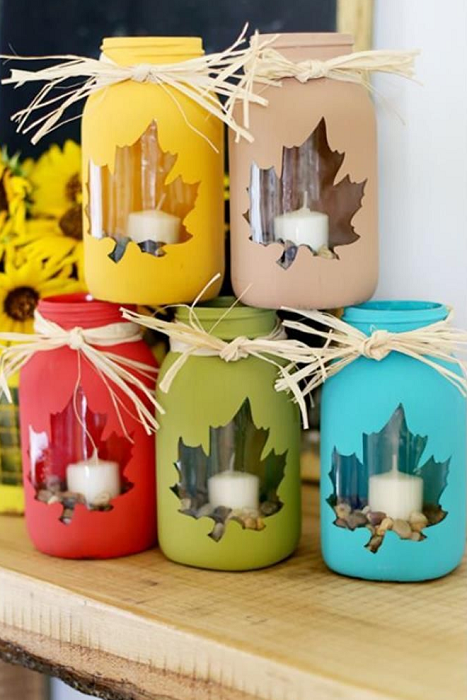 Fall-decor-ideas-mason-jars-candle-holders