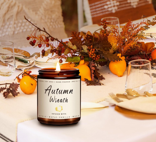 Autumn-Wreath-Candle-Scents-of-Apple-Maple-Wood-Autumn Jar-Candles-for-the-home