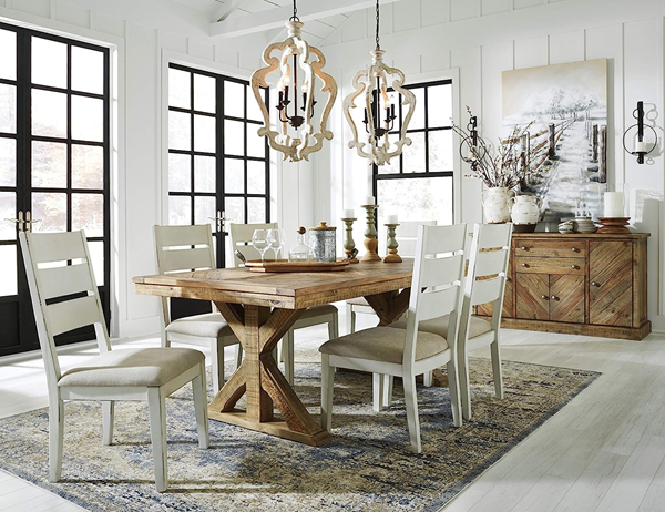 best-furniture-trends-for-2024-A-traditional-dining-room-with-a-farmhouse-reclaimed-wood-dining-table