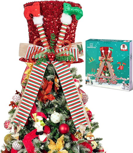Christmas-tree-topper-elf-legs-tree-topper-hat-arge-red-sequins
