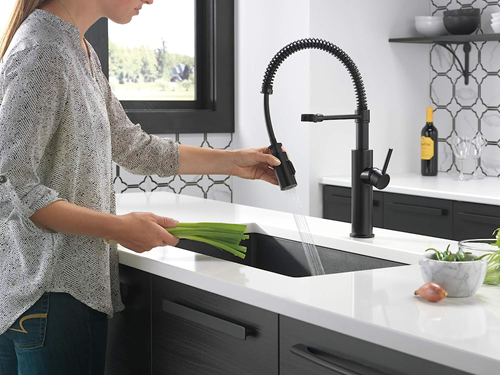 tips-for-home-decorating-on-a-budget-Kitchen-black-modern-Faucet-with-Pull-Down-Sprayer