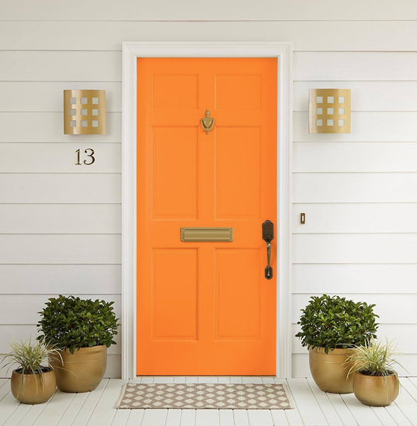 citrus-front-door-paint-color-in-a-white-house