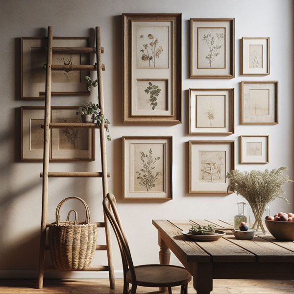 rustic-ladder-dining-room-gallery-wall-1
