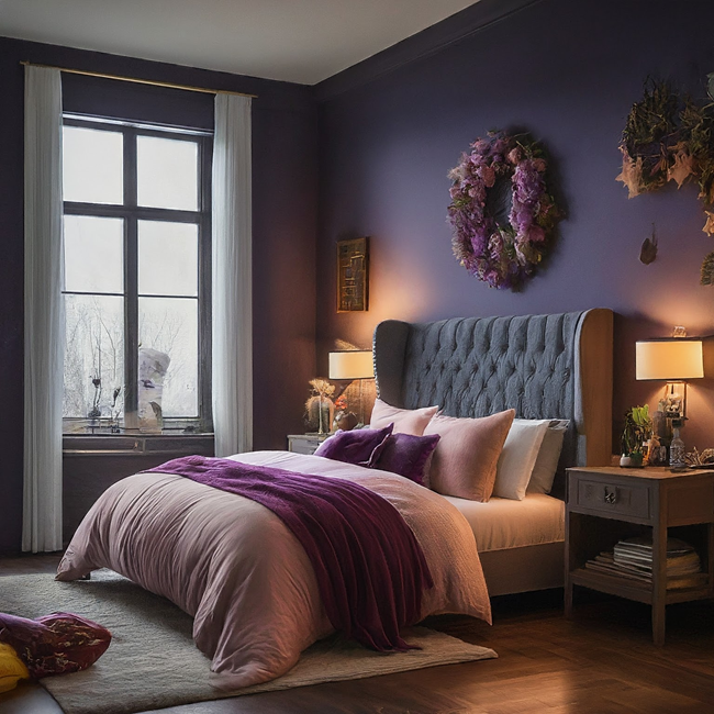 dark-cozy-feminine-bedroom-with-purple-and-pink-accents
