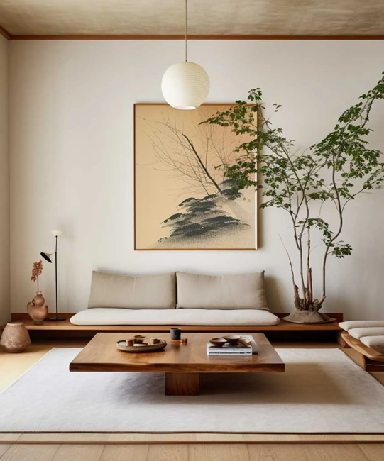 minimalist-japandi-living-room-with-large-indoor-tree