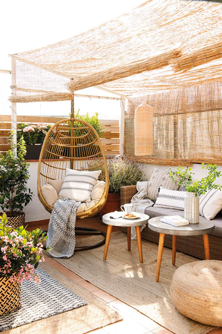 bohemian-patio-with-egg-hanging-chair