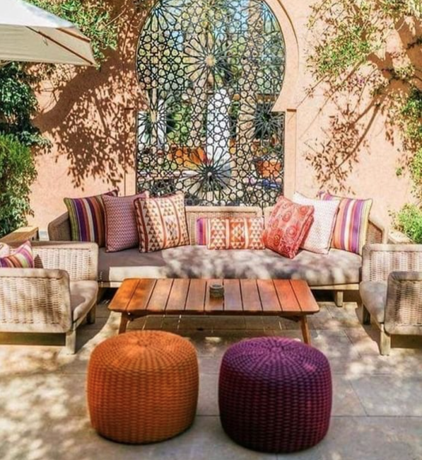 world-style-boho-patio-with-colorful-throw-pillows-and-textures