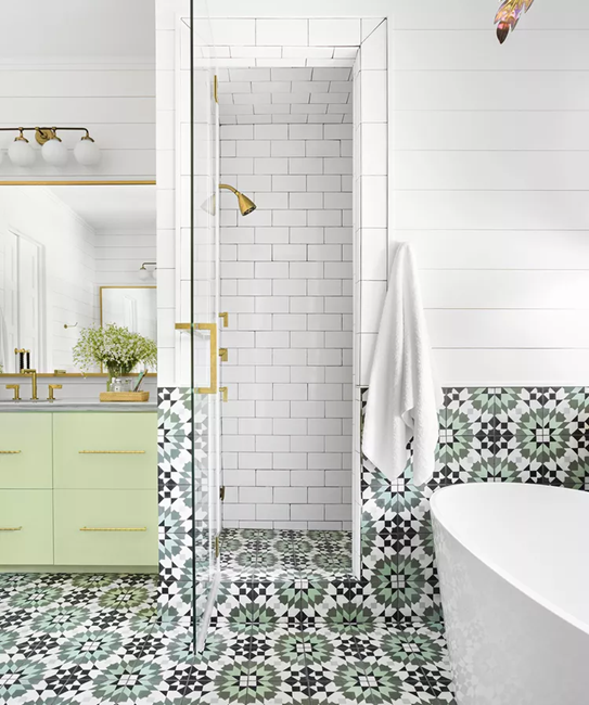 decorate-a-bathroom-with-green-color-palette